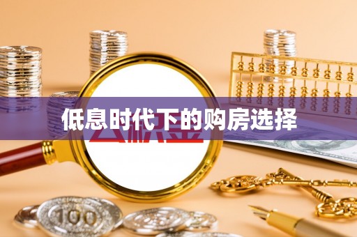 便民低息时代下的购房选择